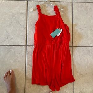 Big girls red romper.